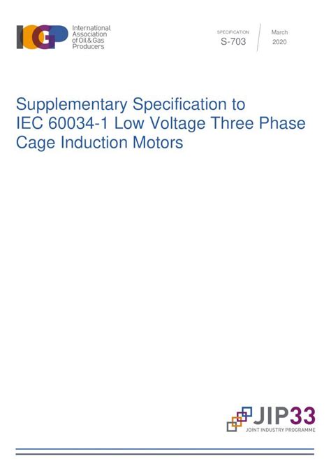 Supplementary Specification to IEC 60034.